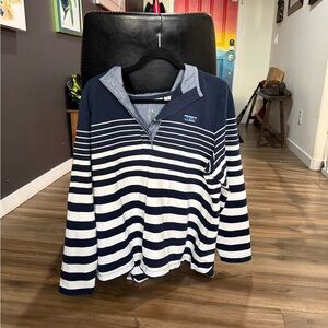 Navy and White Striped Pullover